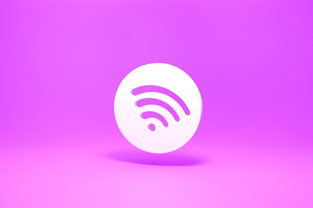 3d render Wifi icon Conceito de tecnologia