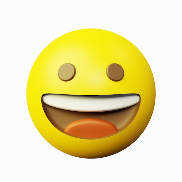 3D-Renderbild Lächeln Emoticon mit fröhlichem Gesicht