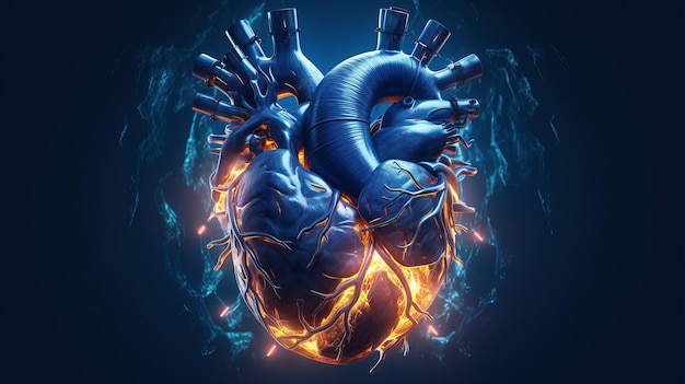 3D-Renderhintergrund mit Herzen Generative KI