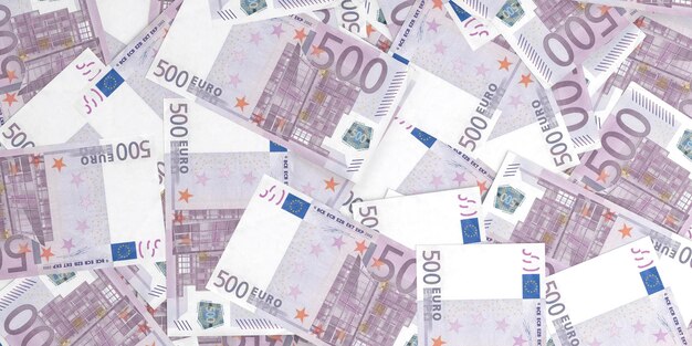 3D-Rendering 500-Euro-Banknoten