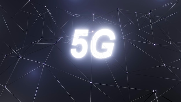 3D-Rendering 5g Hochgeschwindigkeitsverbindung Internet-Hintergrund Verbindung zu sozialen Netzwerken