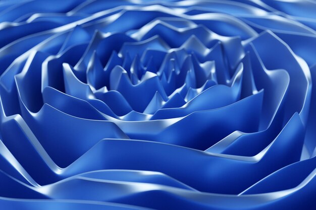 3D rendering abstracto azul redondo portal fractal Espiral redonda colorida