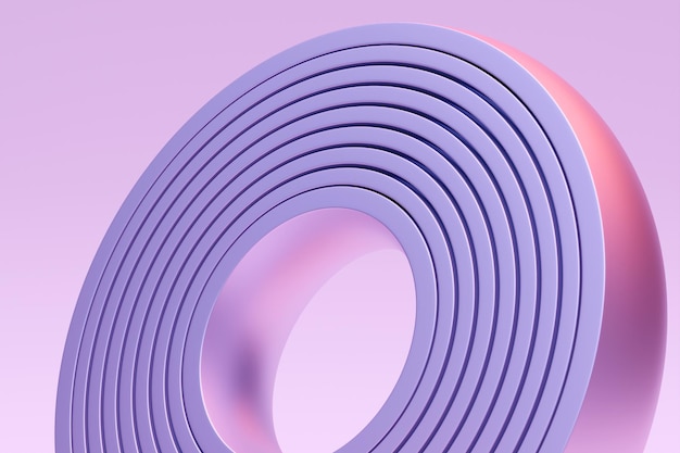 Foto 3d rendering abstracto bluepink ronda fractal portal espiral redonda colorida