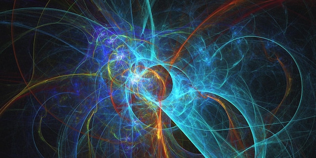 3D rendering abstracto fondo fractal multicolor
