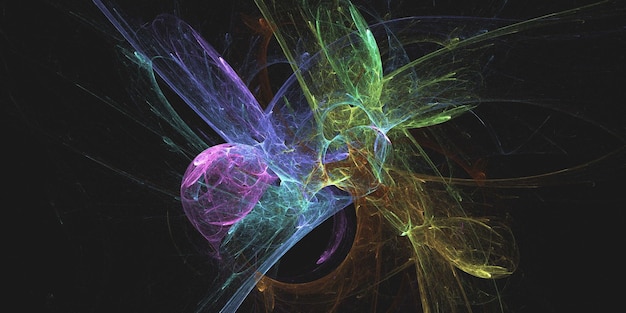 3D rendering abstracto fondo fractal multicolor
