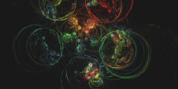 3D rendering abstracto fondo fractal multicolor