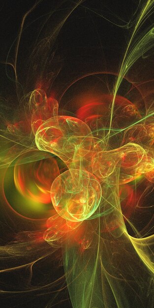 3D rendering abstracto fondo fractal multicolor