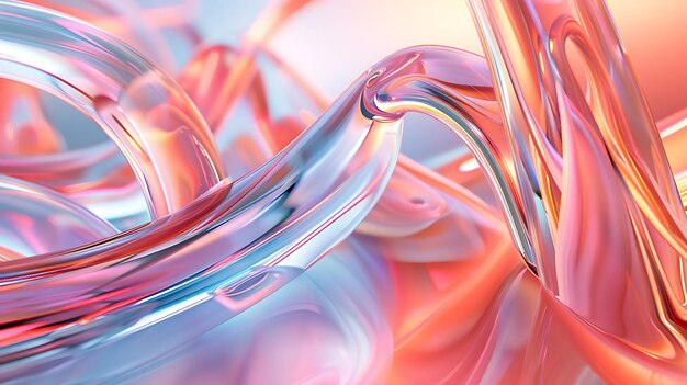 3D-Rendering Abstrakte rosa Glasformen Modernes Hintergrunddesign