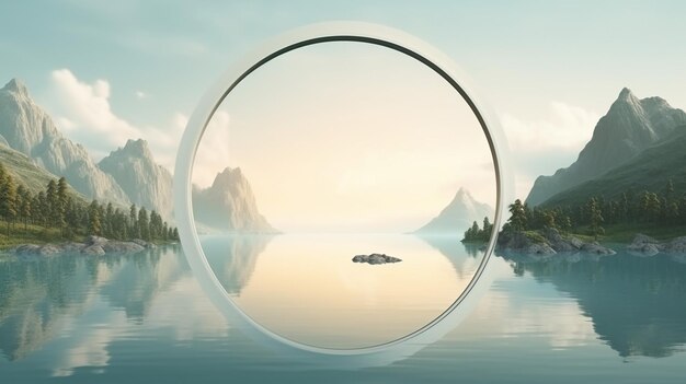 3D-Rendering abstrakter minimalistischer Panoramahintergrund Generative Ai