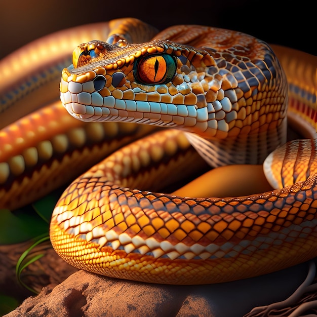 3D-Rendering Aesculapian Snake Animal AI Generativ