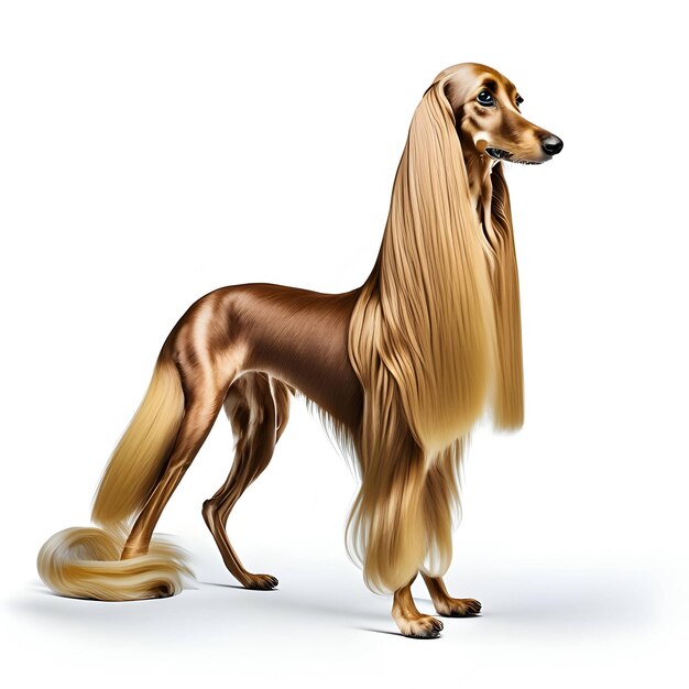 3d Rendering Afghan Hound Tier-AI-Generativ