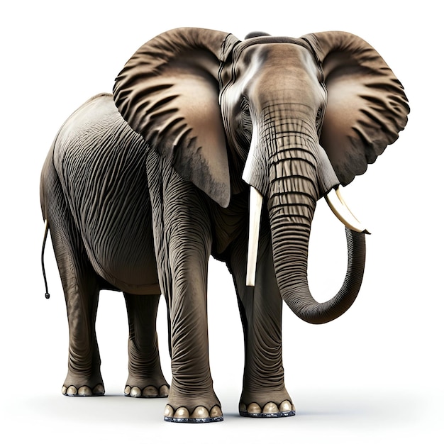3d Rendering African Forest Elephant Animal AI Generative (Generador de Inteligência Artificial das Elefantes da Floresta Africana)