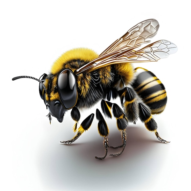 3d Rendering Africanized Bee Animal AI Generative (Generativo de IA de abelhas africanizadas)