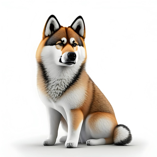 3d Rendering Akita Animal AI Generative (Generação de IA de Animais de Akita)