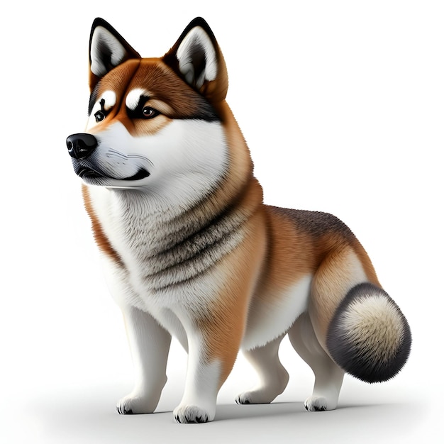 3d Rendering Akita Animal AI Generative (Generação de IA de Animais de Akita)