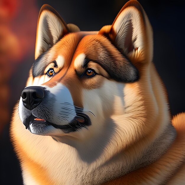 3d Rendering Akita Shepherd Animal AI Generative (Generador de IA de animales de Akita) es una herramienta de renderización de imágenes de animales que se utiliza para crear imágenes de animales.