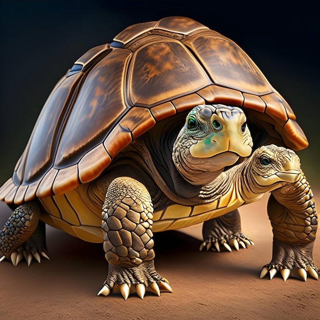 3D-Rendering Aldabra-Riesenschildkröte Tier-KI generativ