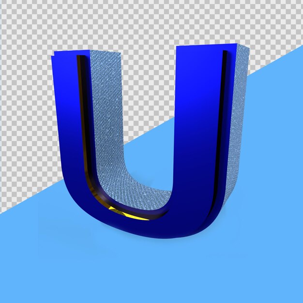 3D-Rendering-Alphabet blau O