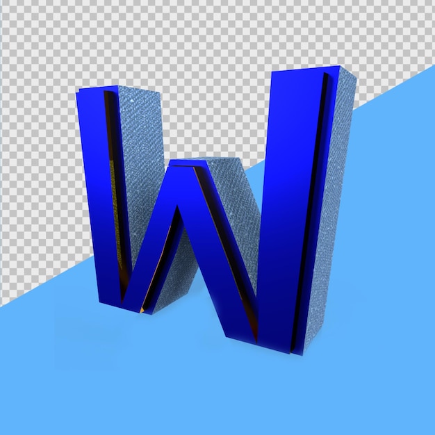 3D-Rendering-Alphabet Blau W