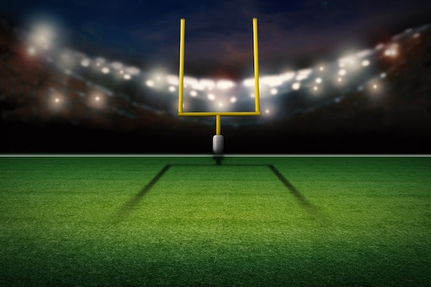 3D-Rendering American Football Field Goal Post