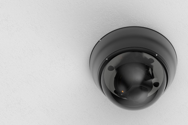 3D-Rendering-Überwachungskamera oder CCTV-Kamera an der Decke