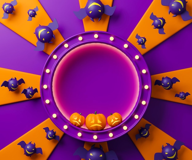 3D-Rendering bunter Halloween-Tag-Hintergrund