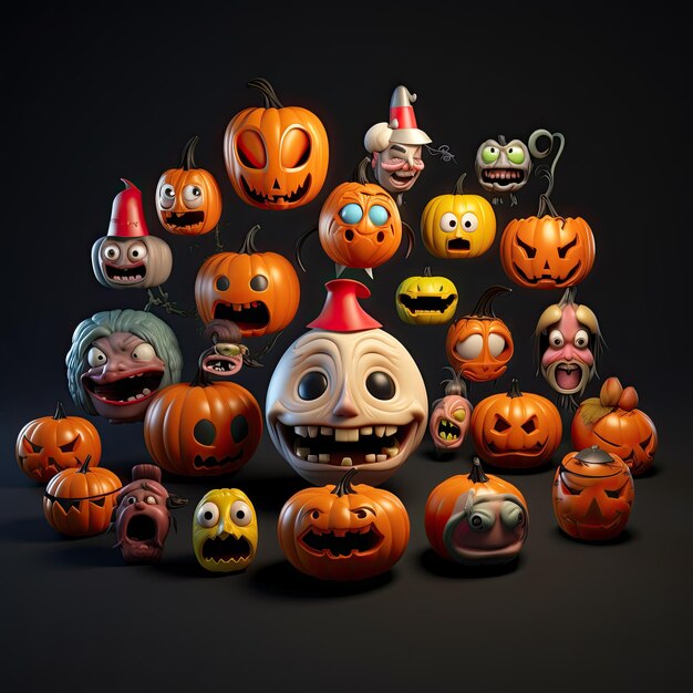Foto 3d-rendering cartoon halloween festlichkeit charakter-icon konzept hintergrund
