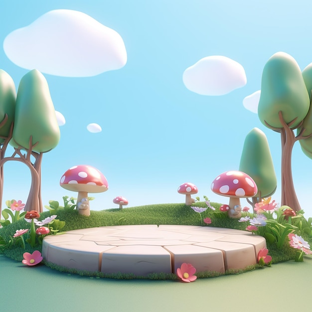 3D-Rendering-Cartoon-Hintergrund