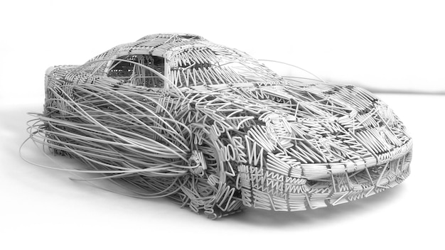 3D-Rendering Concept Car Linien