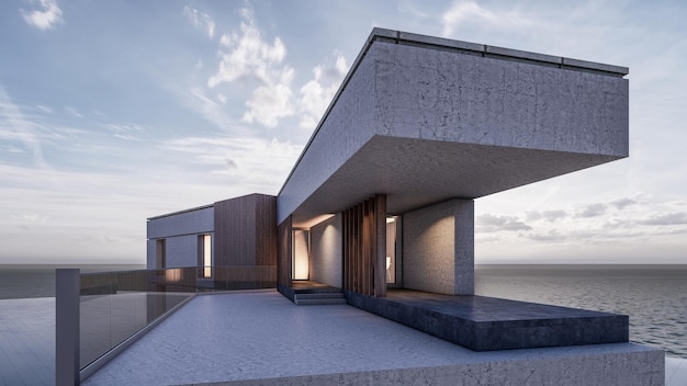 3D-Rendering-Darstellung des modernen Hauses