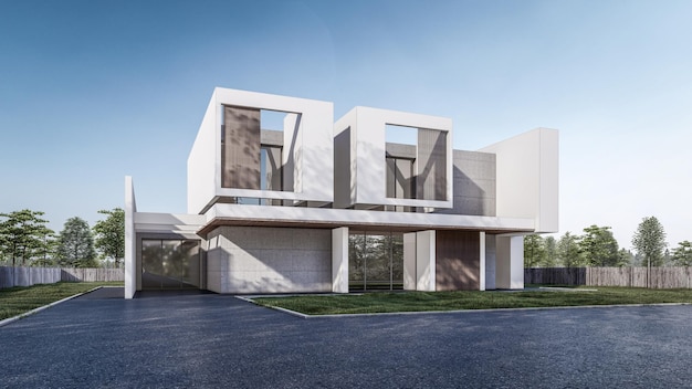 3D-Rendering-Darstellung des modernen Hauses