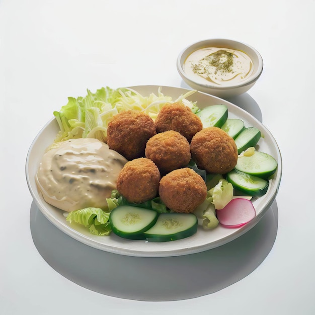 3D-Rendering der arabischen Küche Frühstücksmahlzeit Falafel