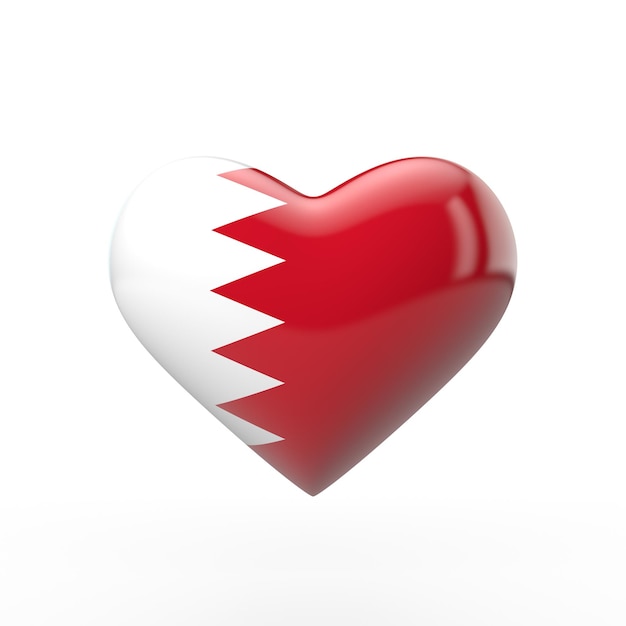 3D-Rendering der Bahrain-Herzflagge