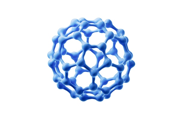 3D-Rendering der biologischen runden Molekülkugel