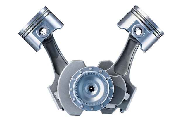 3D-Rendering der Kolben des Motors