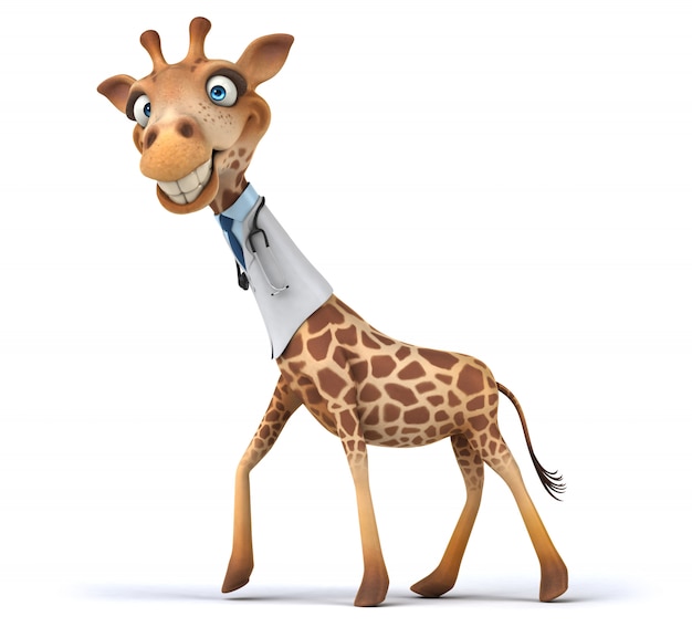 3D-Rendering der lustigen Giraffe