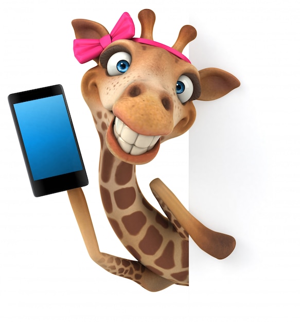 3D-Rendering der lustigen Giraffe