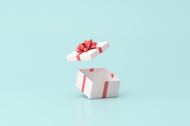 3D-Rendering der offenen Geschenkbox.