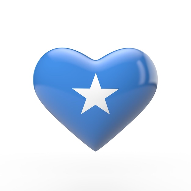 3D-Rendering der Somalia-Herzflagge