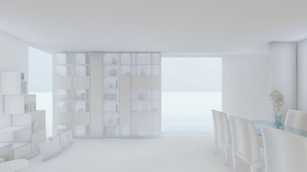 3D-Rendering der Wohnzimmer-Illustration