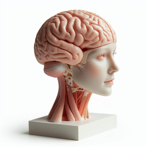 3D-Rendering des anatomischen Gehirns aus Kunststoff auf weißem Hintergrund 5