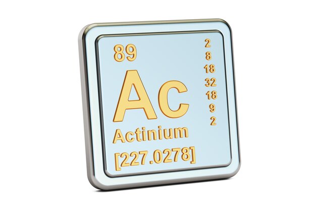 Foto 3d-rendering des chemischen elements actinium ac