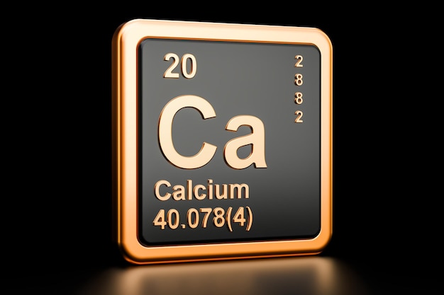 Foto 3d-rendering des chemischen elements calcium ca