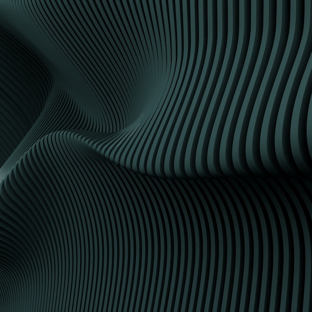 3D-Rendering des dunklen abstrakten parametrischen Musters.