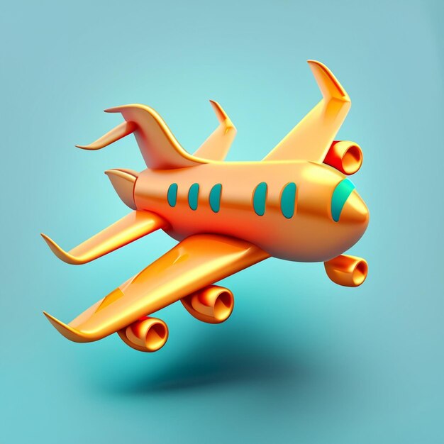 3D-Rendering des Flugzeugreisesymbols