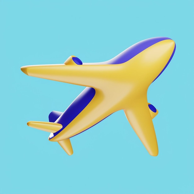 3D-Rendering des Flugzeugreisesymbols