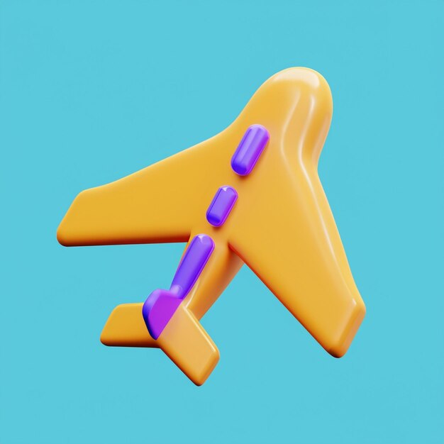 3D-Rendering des Flugzeugreisesymbols