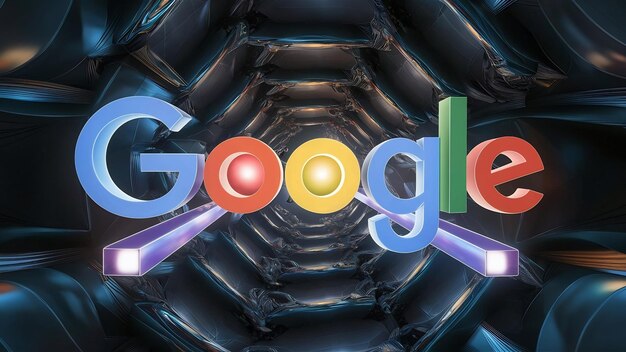 Foto 3d-rendering des google-anwendungslogos