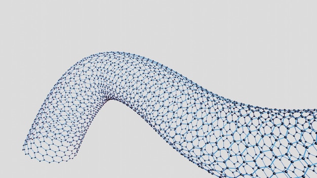 3D-Rendering des Konzepts der nanohexagonalen Struktur