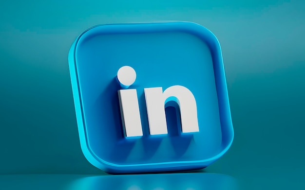 3D-Rendering des LinkedIn-Icons